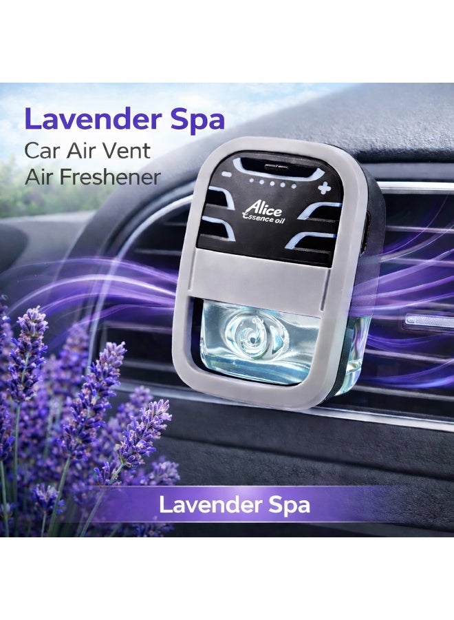 Alice Essence Oil Car Air Freshener Vent Clip, Lavender Spa Scent, 5-Level Adjustable Fragrance Control, Long-Lasting Odour Eliminator, Low Toxicity - Image 1